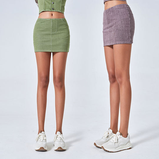 Spring And Summer New Color High Waist Denim Yoga Skirts