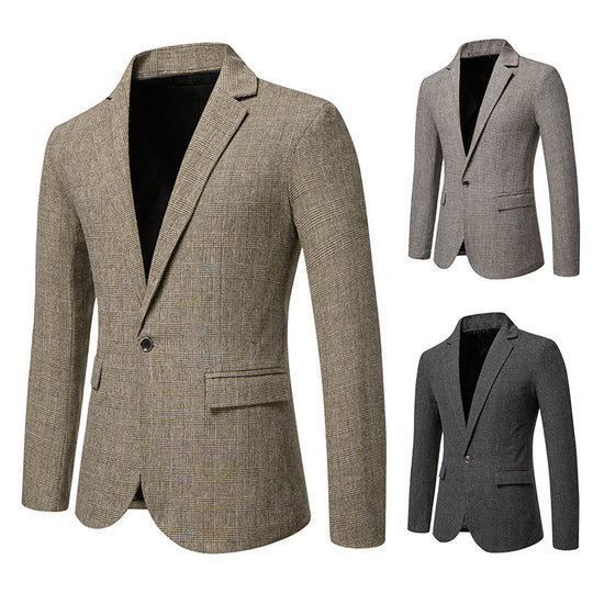 European Size Men's Fashion Woolen Casual Small Suit Coat