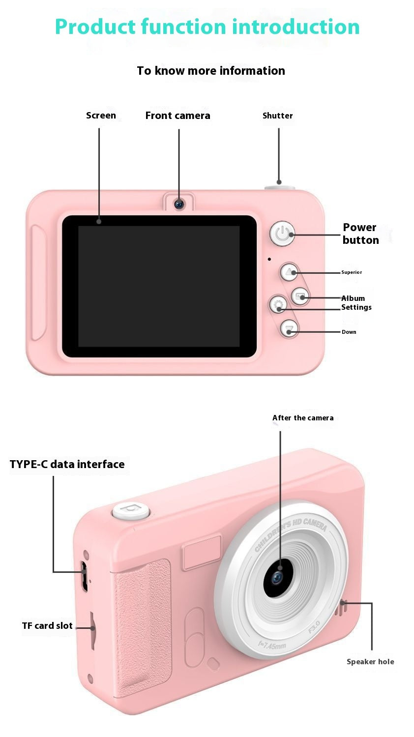 CCD Digital Camera for Kids – HD, Portable, Student-Friendly