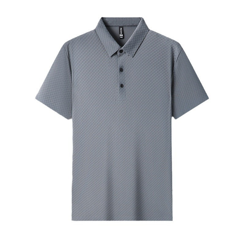 Men's Youth Jacquard Square Short-sleeved Polo Shirt