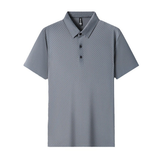 Men's Youth Jacquard Square Short-sleeved Polo Shirt
