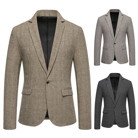 European Size Men's Fashion Woolen Casual Small Suit Coat