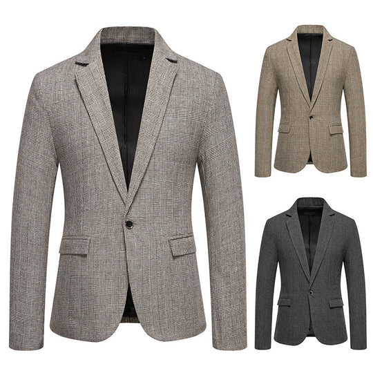 European Size Men's Fashion Woolen Casual Small Suit Coat